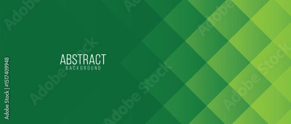 Obraz Abstract green geometric banner background with square pattern. Vector illustration