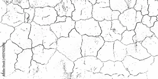 Fototapeta  black and white  cracked wall with exposed brick creating  textured and abstract background effect