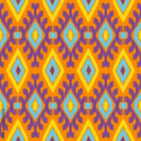 Obraz Vibrant geometric pattern featuring repeating diamond shapes.