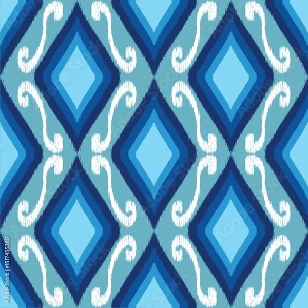 Obraz Geometric pattern featuring a series of diamond shapes in varying shades of blue.