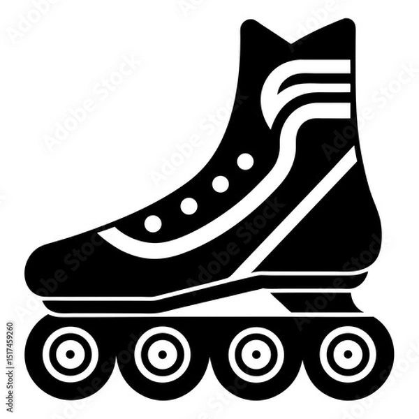 Fototapeta roller skates on white background