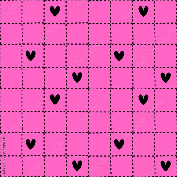Obraz seamless pattern with hearts cute background 