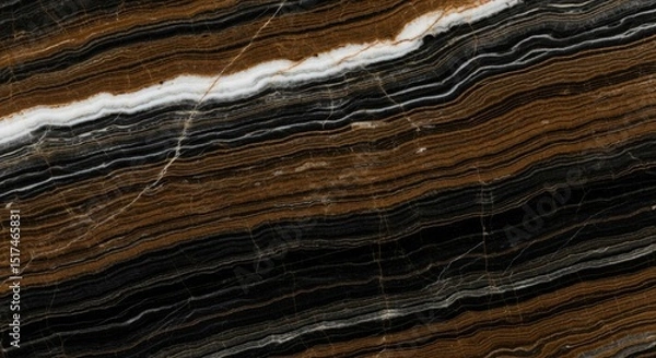 Obraz Close-up of polished Agatha Black marble, revealing its unique veining.
