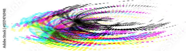 Obraz Radiant dotted frame with rainbow shadow or trace. Copy space for text. Vector.