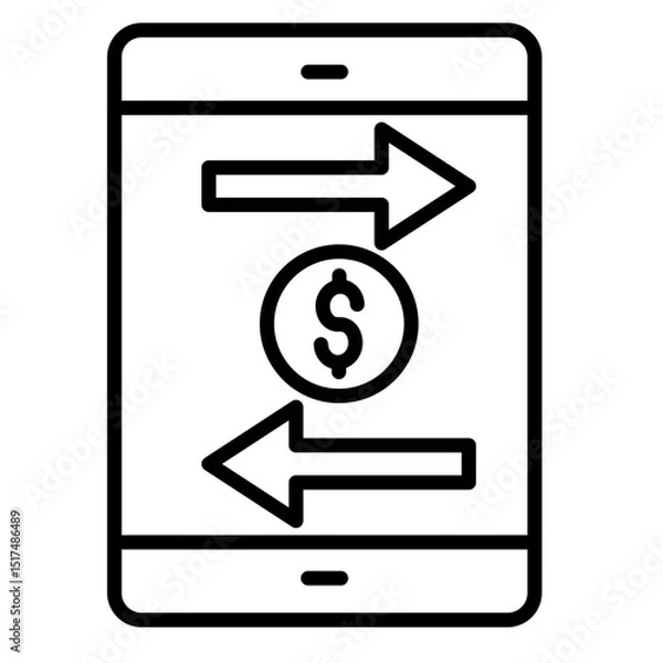 Fototapeta Mobile Banking Vector Icon