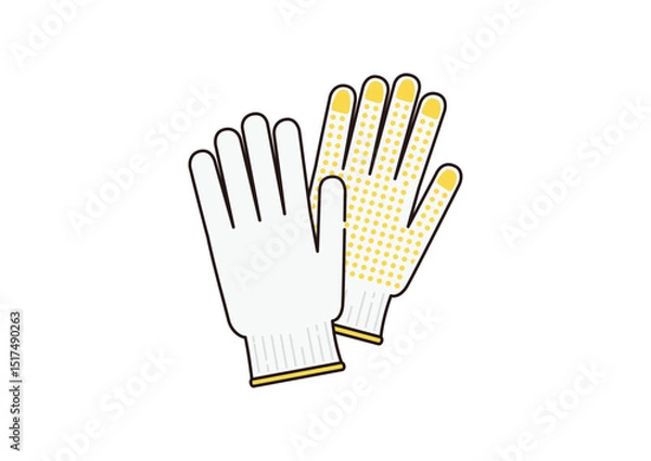 Obraz 滑り止め付き軍手のイラスト