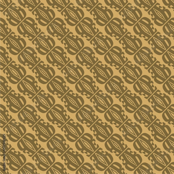 Obraz Elegant Tribal Leaf Motif Seamless Pattern, Vintage Earth Tones, Ideal for Fabric, Wallpapers, Wrapping Paper, and Digital Backgrounds, High-Quality Repeat Print for Commercial Use