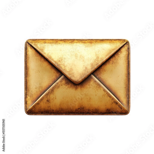 Obraz A vintage golden envelope holds secrets of untold stories in a nostalgic on transparent background
