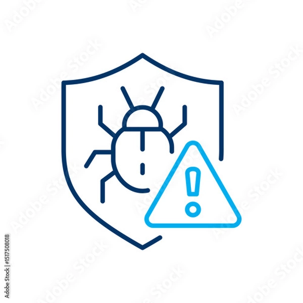 Obraz Antivirus alert icon. Symbol of threat detection system. Vector illustration. Editable stroke.