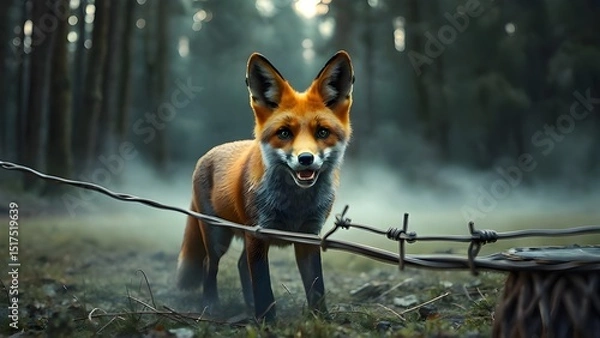 Obraz red fox in the woods