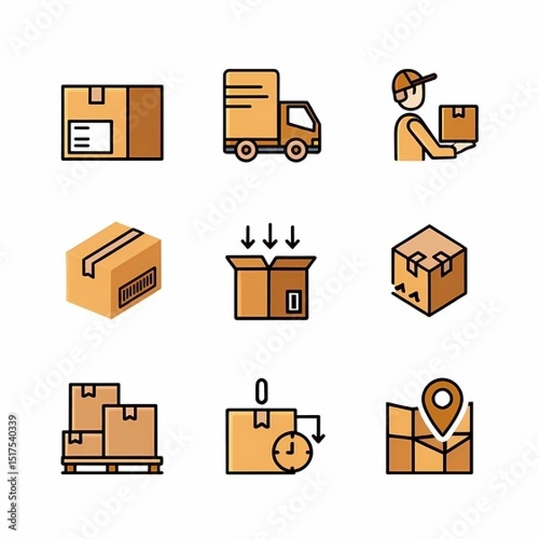 Obraz Logistics and Delivery Icon Set