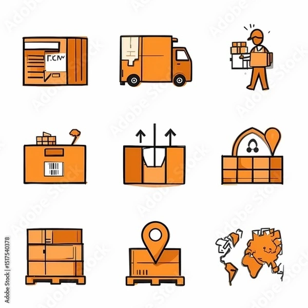 Obraz Logistics and Delivery Icon Set