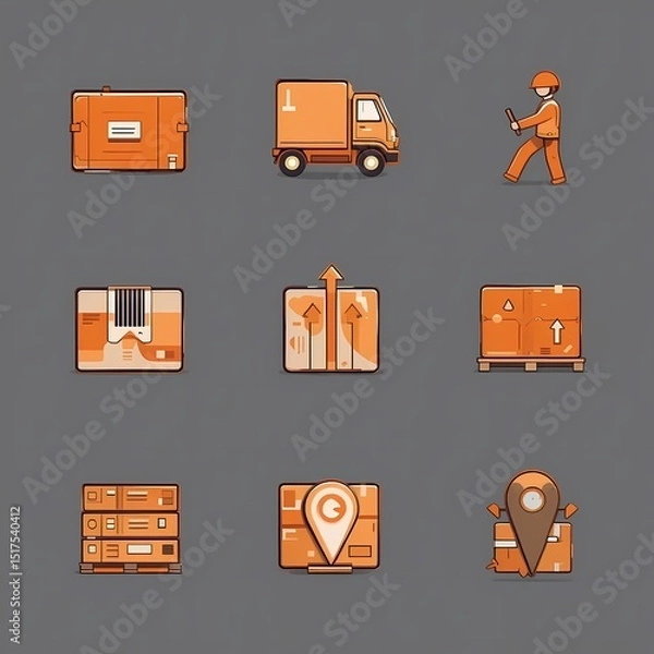 Obraz Logistics and Delivery Icon Set