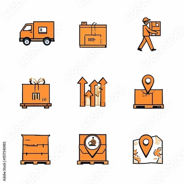 Obraz Logistics and Delivery Icon Set