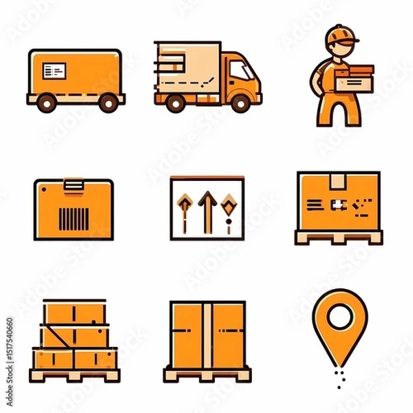 Obraz Logistics and Delivery Icon Set