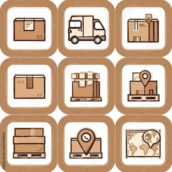 Obraz Logistics and Delivery Icon Set