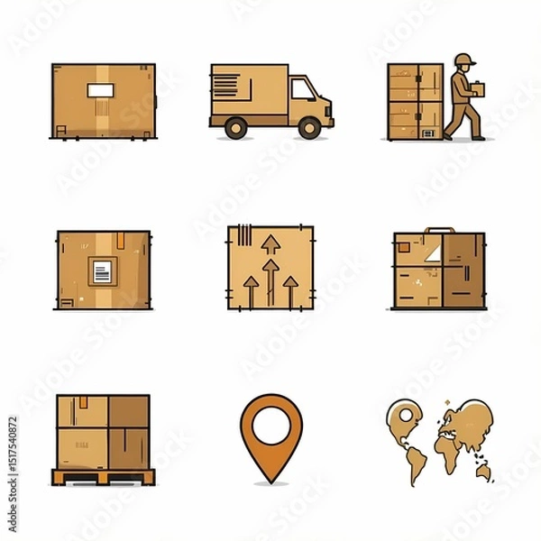 Obraz Logistics and Delivery Icon Set