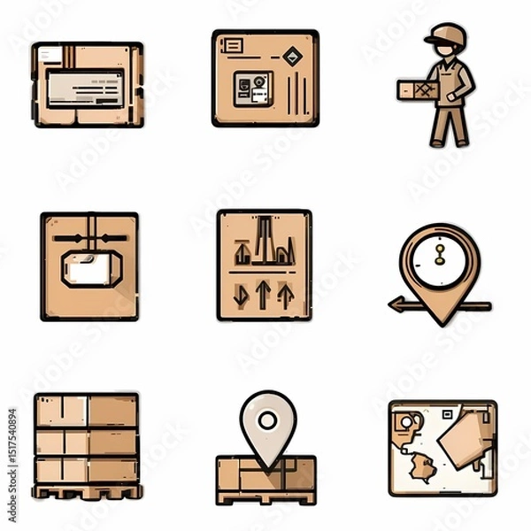 Obraz Logistics and Delivery Icon Set
