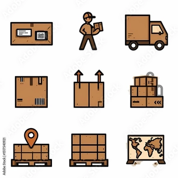 Obraz Logistics and Delivery Icon Set