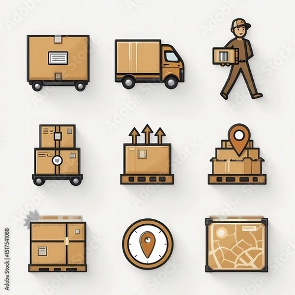 Obraz Logistics and Delivery Icon Set