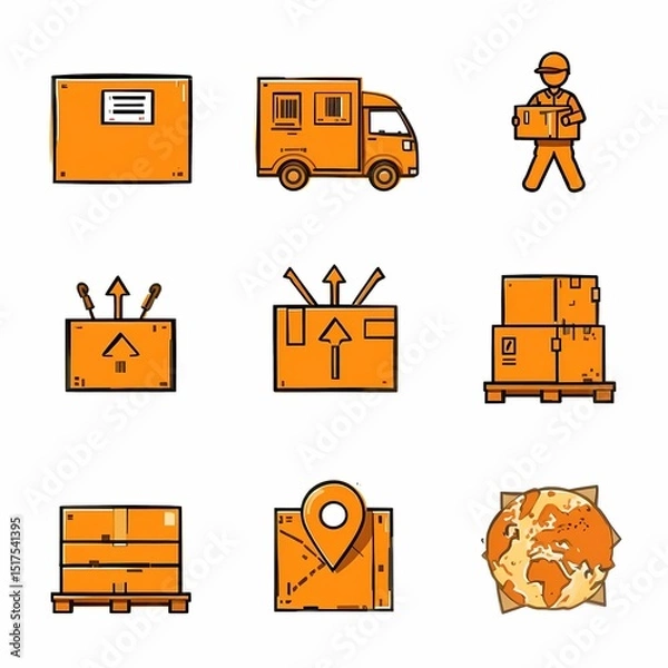 Obraz Logistics and Delivery Icon Set