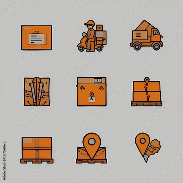 Obraz Logistics and Delivery Icon Set
