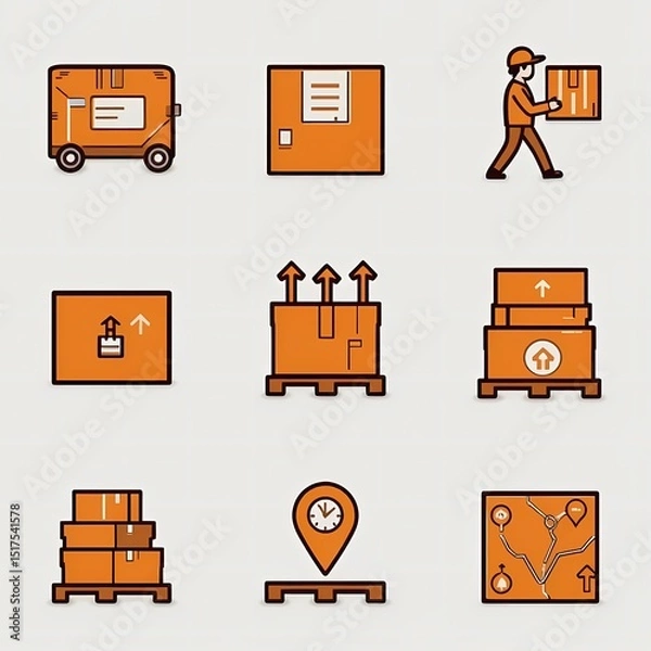 Obraz Logistics and Delivery Icon Set