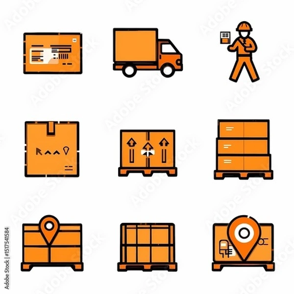 Obraz Logistics and Delivery Icon Set