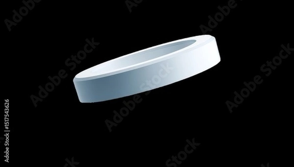 Obraz Light gray ring, slightly angled, 3D rendered