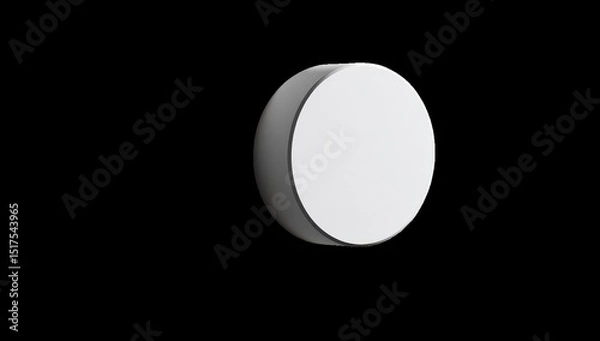Obraz White circle, smooth surface, dark background