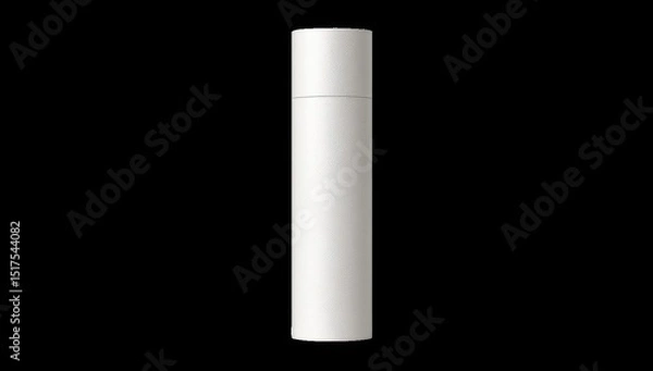 Obraz White cylindrical container on black background