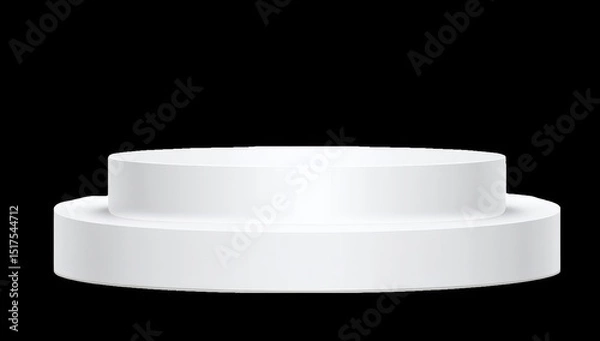 Obraz Two-tiered, white, circular podium
