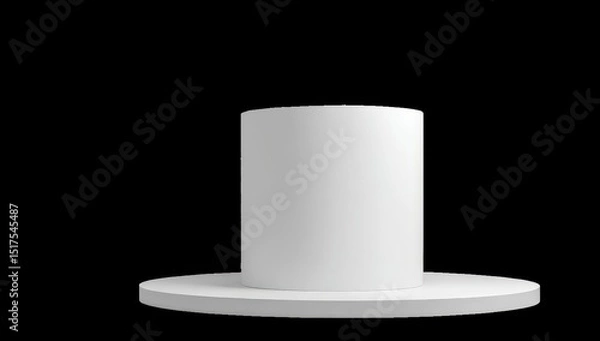 Obraz Blank white cylinder pedestal on a circular base