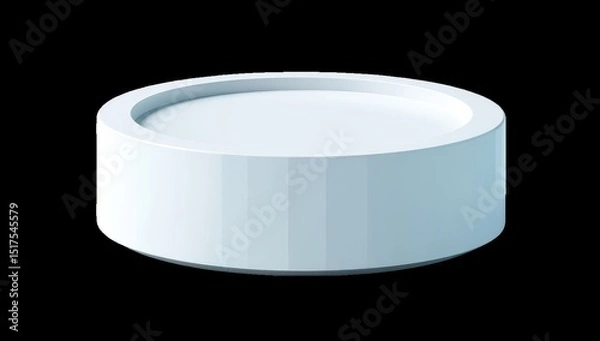 Obraz A light-gray, round, blank, pedestal