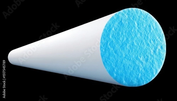 Obraz White tube with light-blue textured center