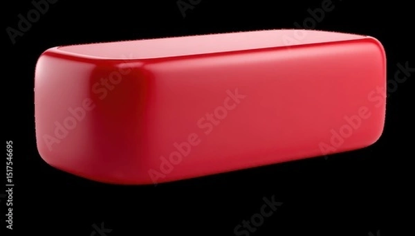Fototapeta Red rectangular block, smooth surface