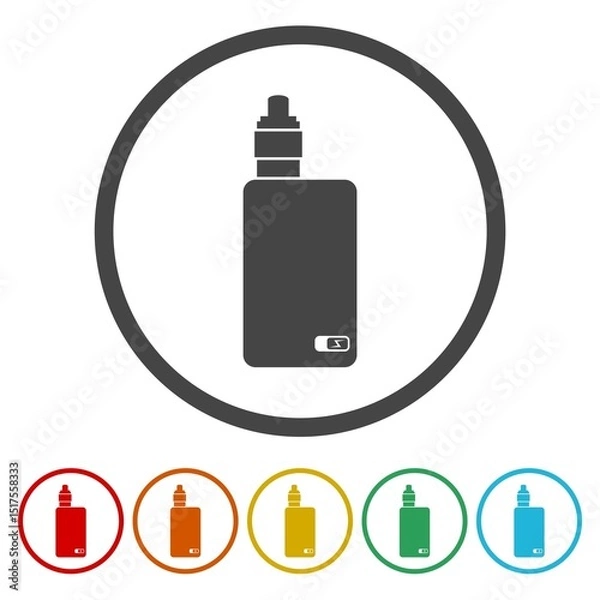 Fototapeta Electric Smoke Device Icon. Set icons in color circle buttons
