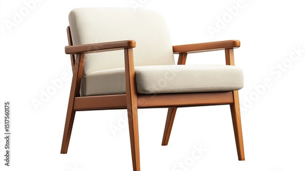 Fototapeta Empty wall frame in Scandinavian style interior with minimal background
