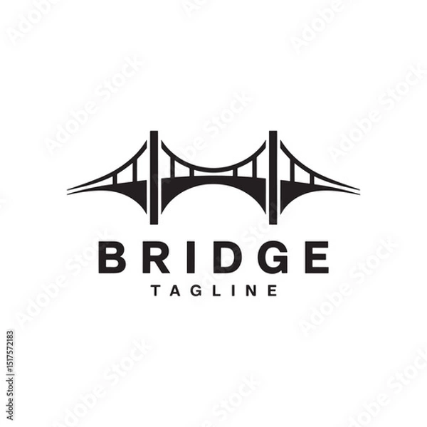 Fototapeta Unique bridge logo Modern and minimalist vector and abstract logo