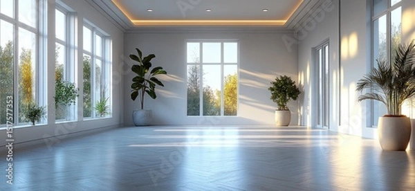 Obraz Spacious interior design with natural light streaming in.