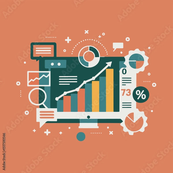 Obraz Colorful Data Visualization Template