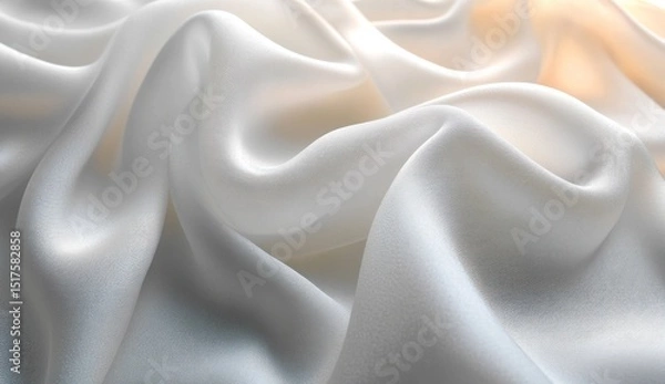 Obraz Soft, flowing white fabric draped in gentle folds.
