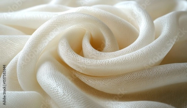 Obraz Cream-colored fabric drapes in a swirling texture.