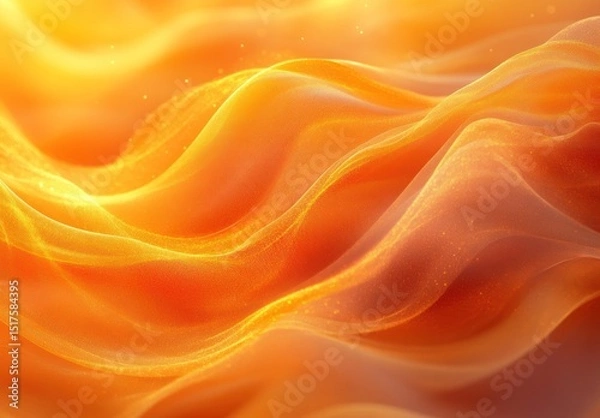Obraz Abstract design of swirling, glowing orange fabric textures.