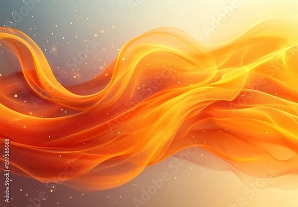 Obraz Abstract design of flowing, fiery orange fabric.