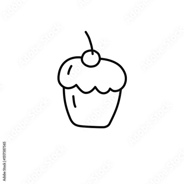 Obraz ice cream cupcake icon
