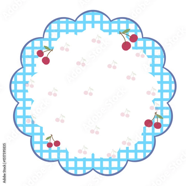 Obraz gingham cherry paper notes