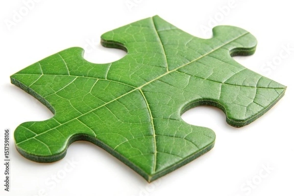 Fototapeta Green Puzzle Piece Solving Environmental Challenges Through Sustainable Solutions