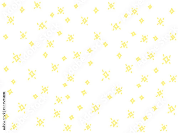 Fototapeta 手描きのかわいい黄色のキラキラ背景イラスト・星空・光