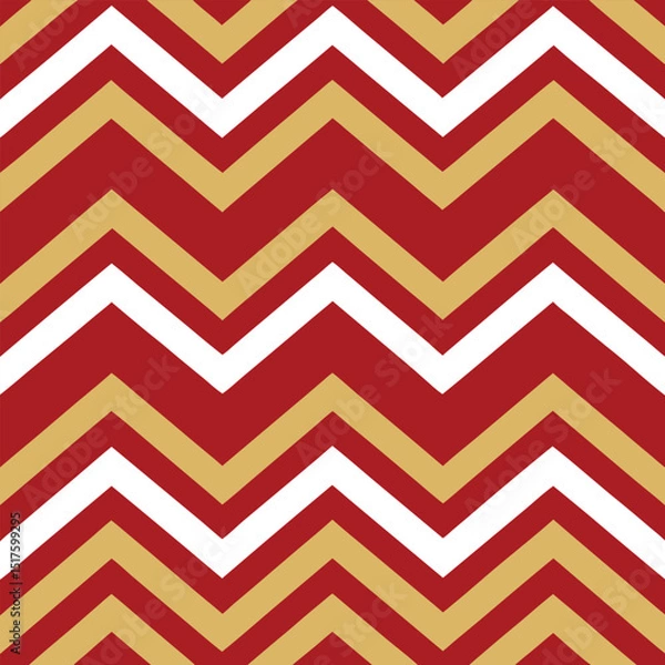 Fototapeta Pattern seamless chevron abstract wave background stripe gold luxury color and line. Geometric line vector. Christmas background.